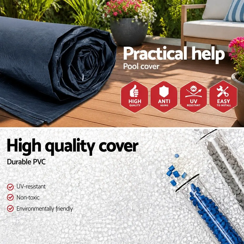 Above Ground Swimming Pool Cover PVC Blanket Fits 4.12x2.01m Pool Debris Guard