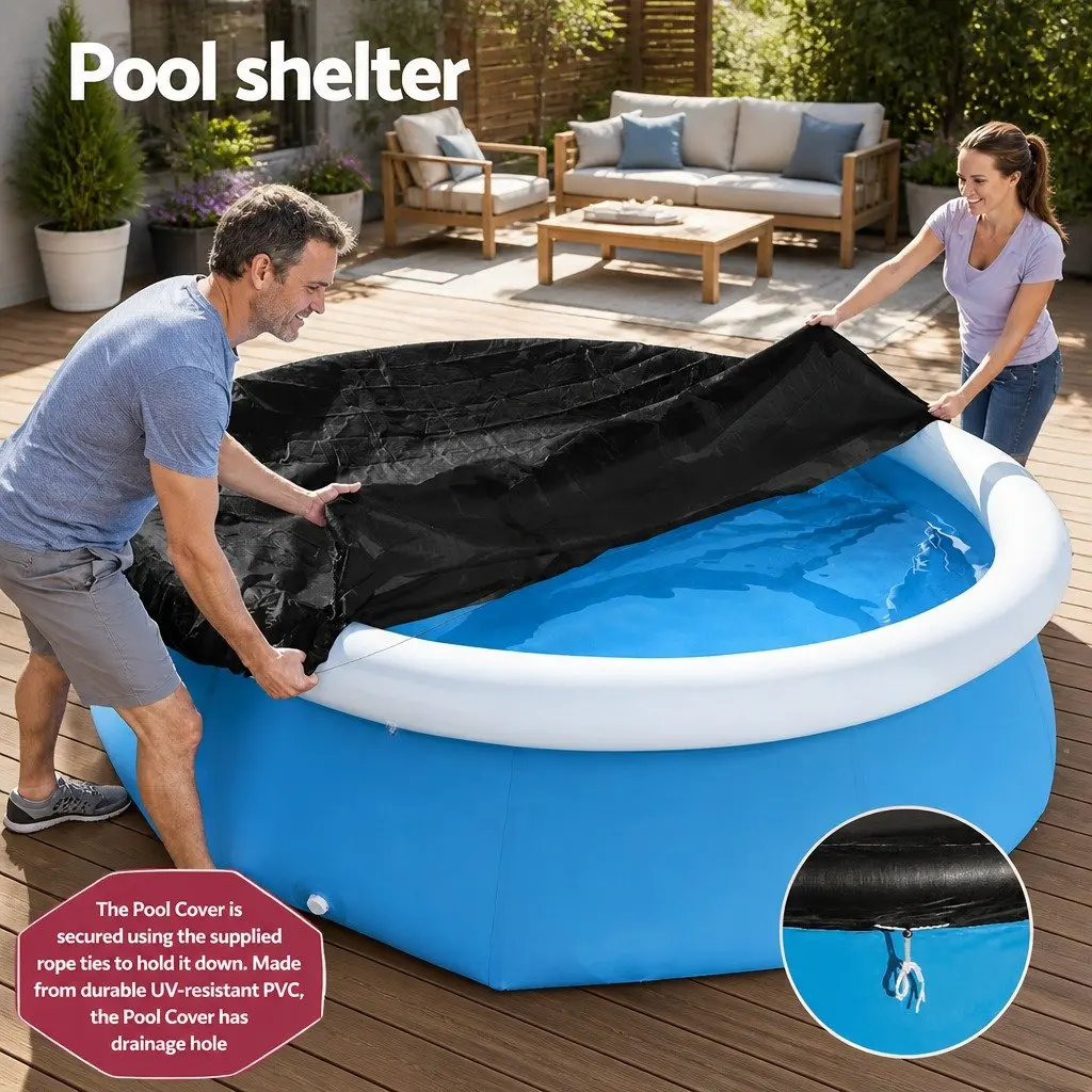 Pool Cover for Above Ground Swimming Pools Round 2.44m PVC Blanket