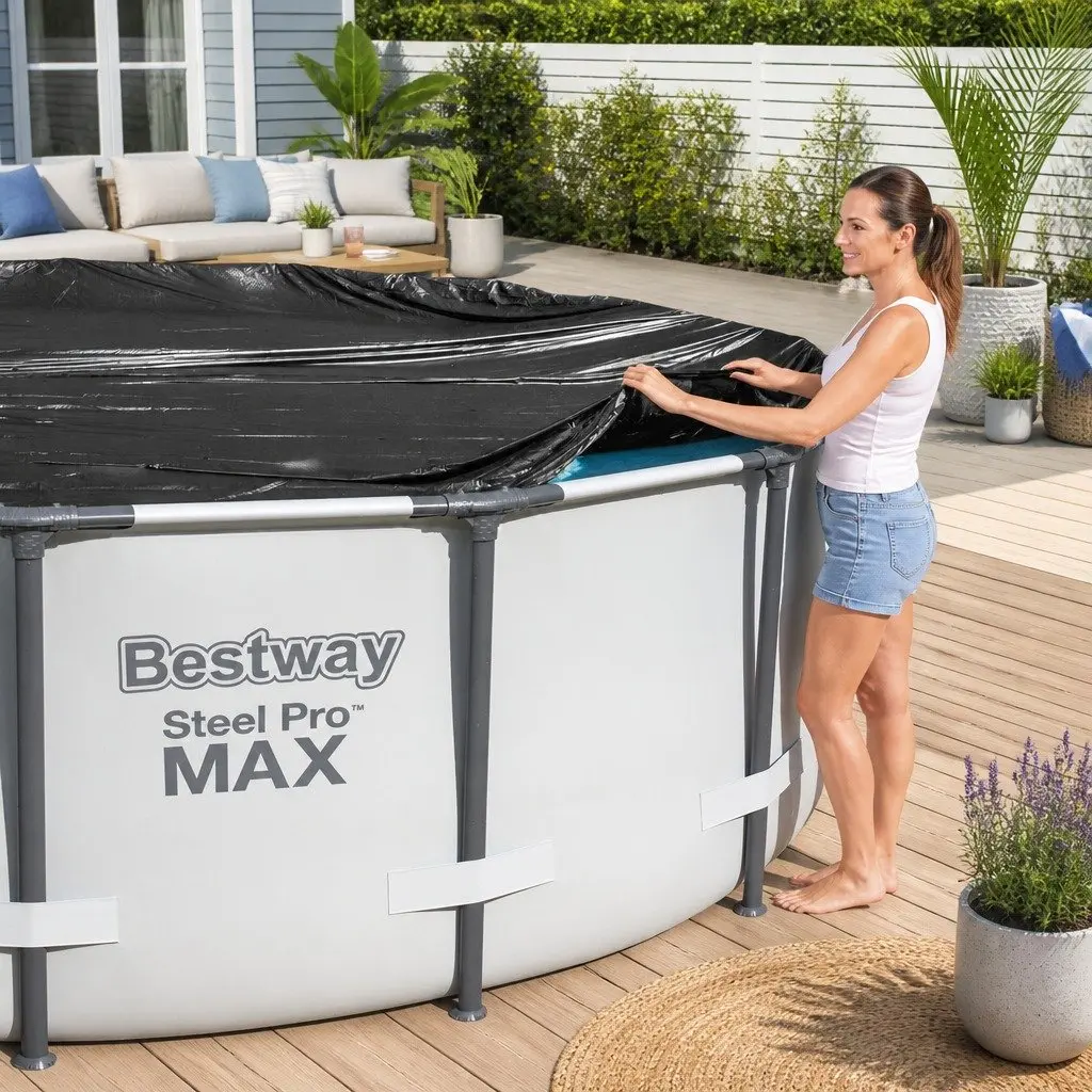 Pool Cover Round Above Ground 3.05m PVC Blanket with Drain Holes