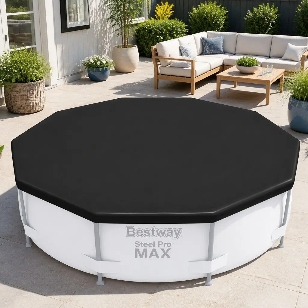 Pool Cover Round Above Ground 3.05m PVC Blanket with Drain Holes