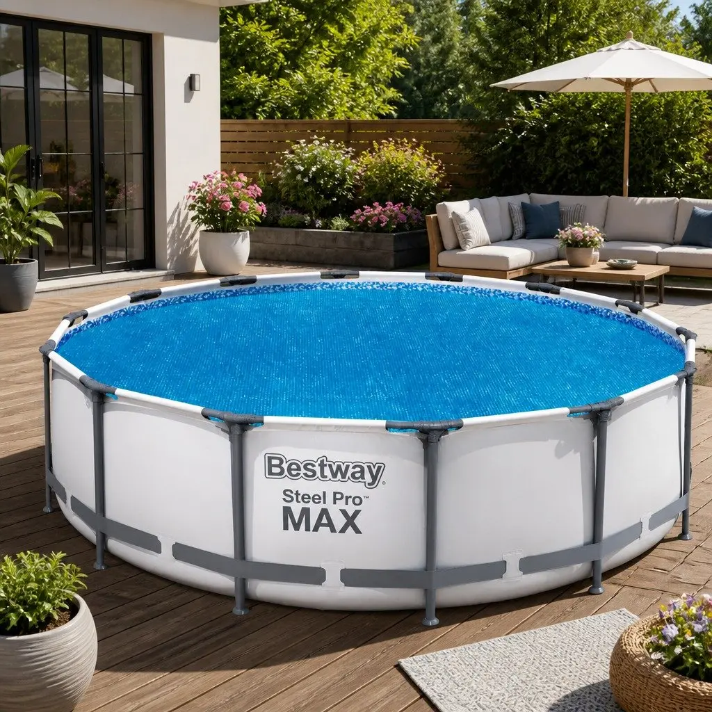 Solar Pool Bubble Cover 4.17m Round Above Ground for Swimming Pools Multicolour
