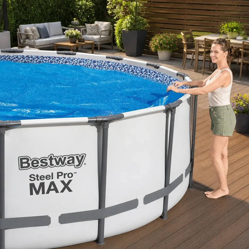 Solar Pool Bubble Cover 4.17m Round Above Ground for Swimming Pools Multicolour