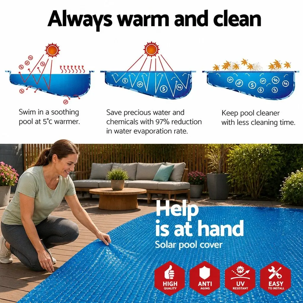 Solar Pool Bubble Cover 4.17m Round Above Ground for Swimming Pools Multicolour