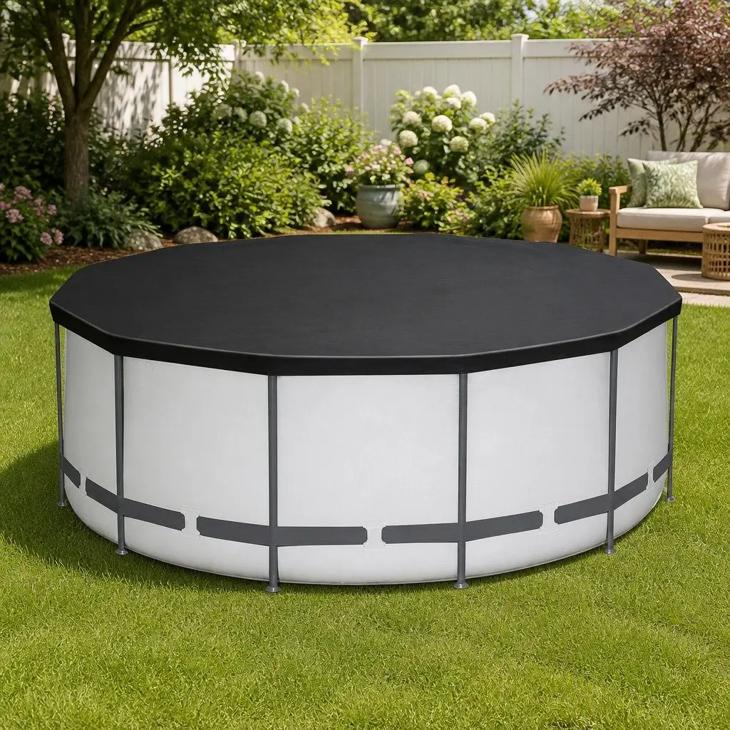 Above Ground Swimming Pool 366cm Round Steel Frame for Backyard Summer Use