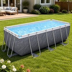 412x201x122cm Steel Frame Pool with Accessories