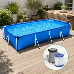 Above Ground Pool: 400x211x81cm with Steel Frame