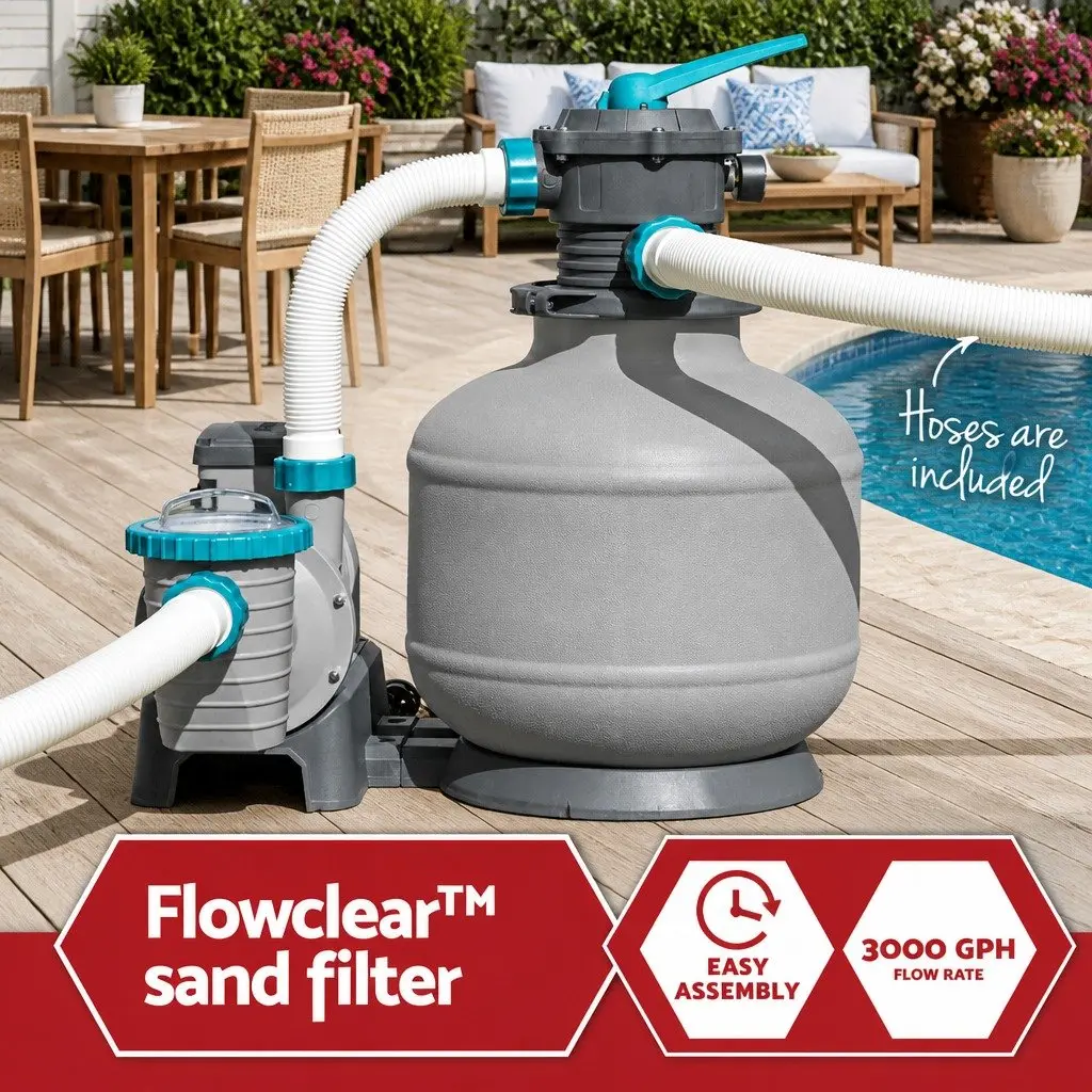 Pool Pump Sand Filter 11355L/H Above Ground Swimming Pools Water Filtration