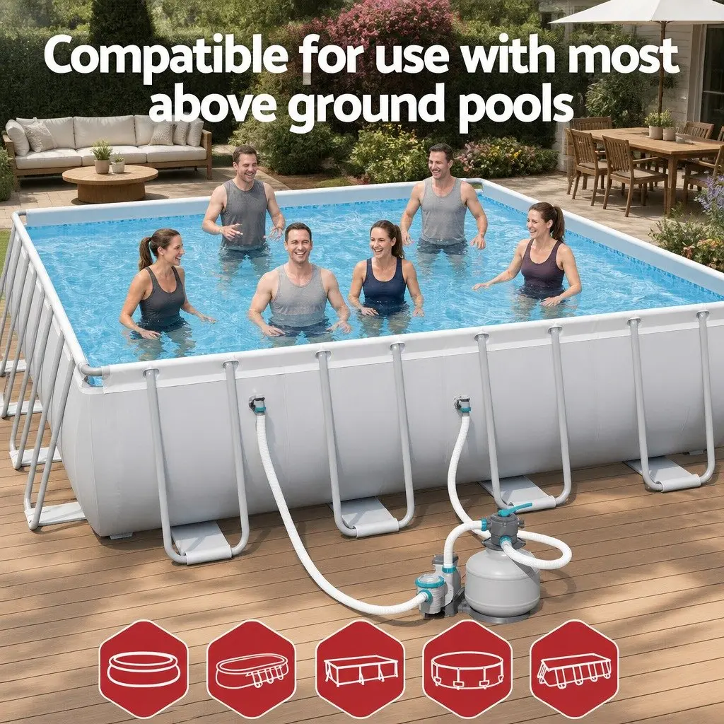 Pool Pump Sand Filter 11355L/H Above Ground Swimming Pools Water Filtration