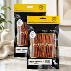 Chicken Skewers Dog Treats 10pk x 2pk High Protein Low Salt Chew Dental Care