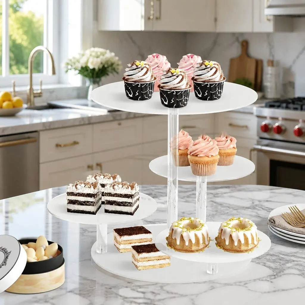 5 Tier Cake Stand Round Clear Acrylic Display Wedding Party Event Dessert