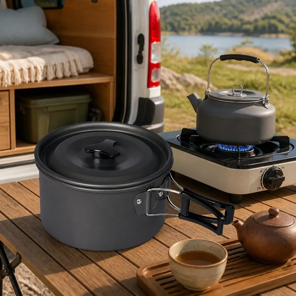 16Pcs Camping Cookware Set Portable Outdoor Cooking Pots Pans Kettle Travel Kit
