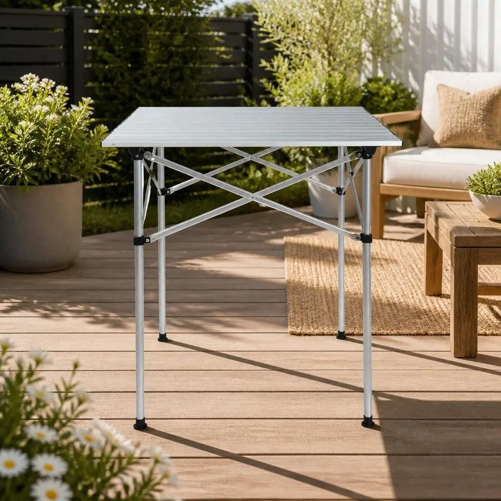 Folding Camping Table Outdoor Use 70CM Portable Roll Up Aluminium Desk