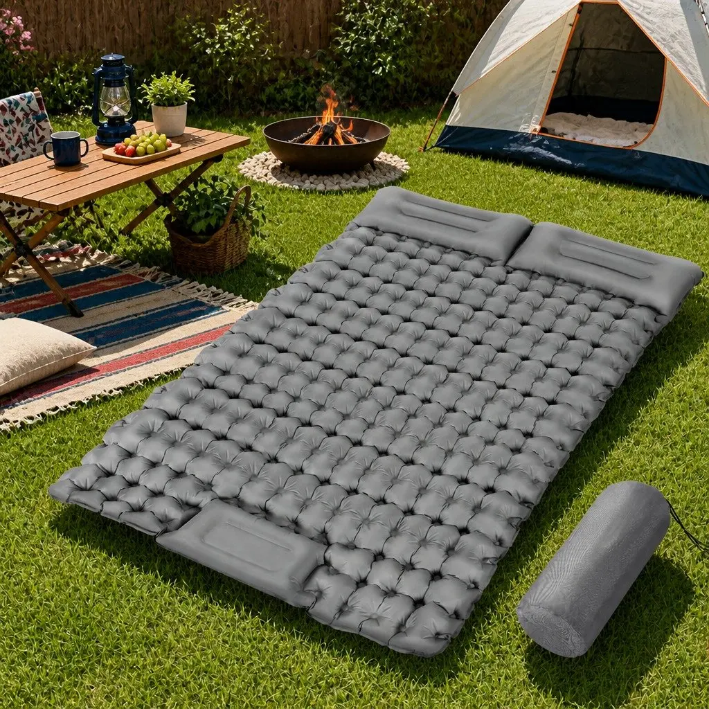 Self Inflating Camping Mattress Air Bed Double 9cm Thickness Sleeping Mat Carry