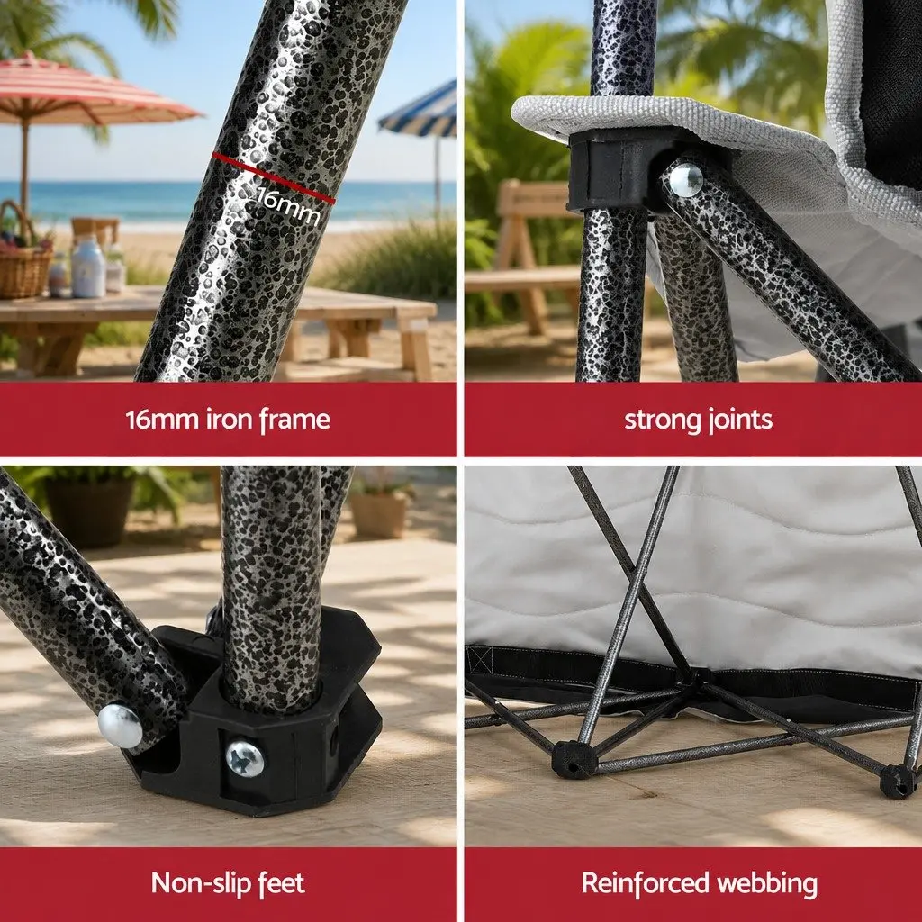 Double Folding Moon Chair Outdoor Use for Two Persons 133x48x90cm