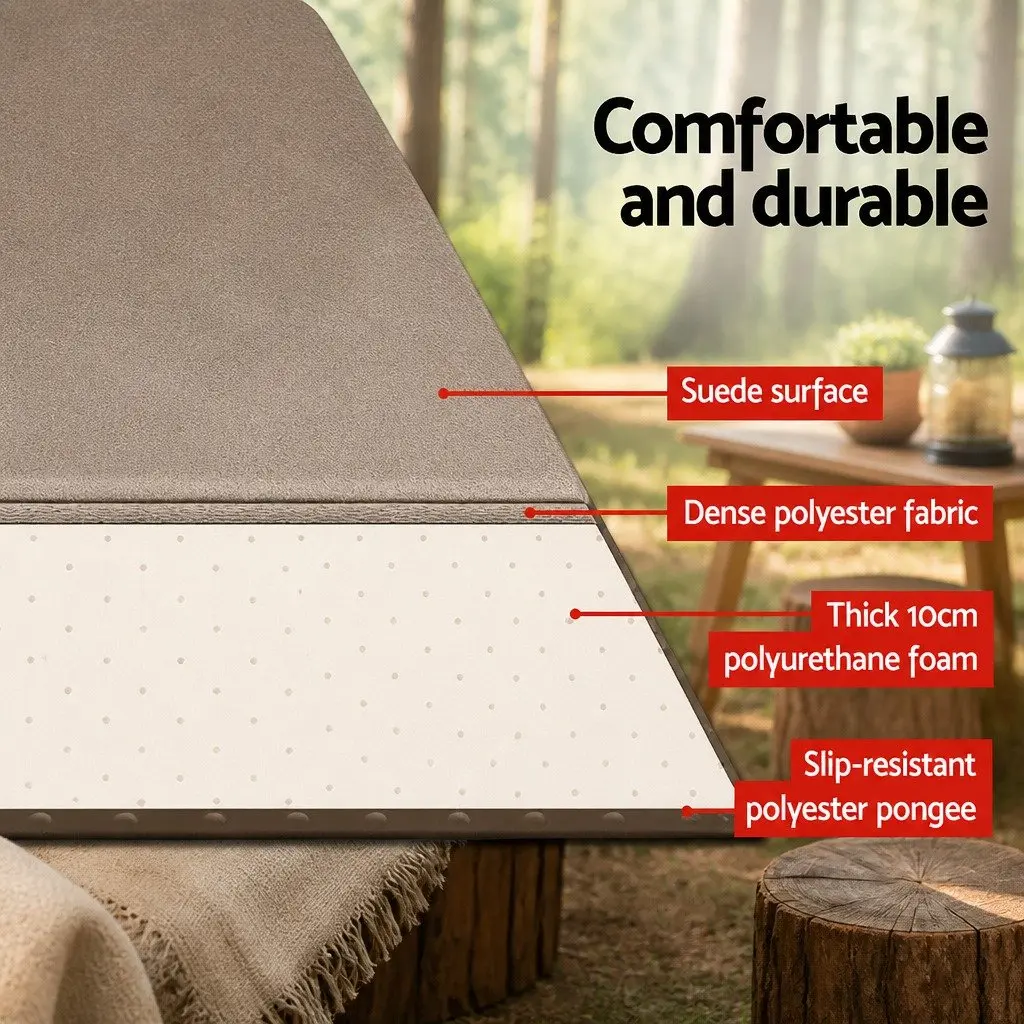 Single Self-Inflating Camping Mat, 187x66cm Coffee