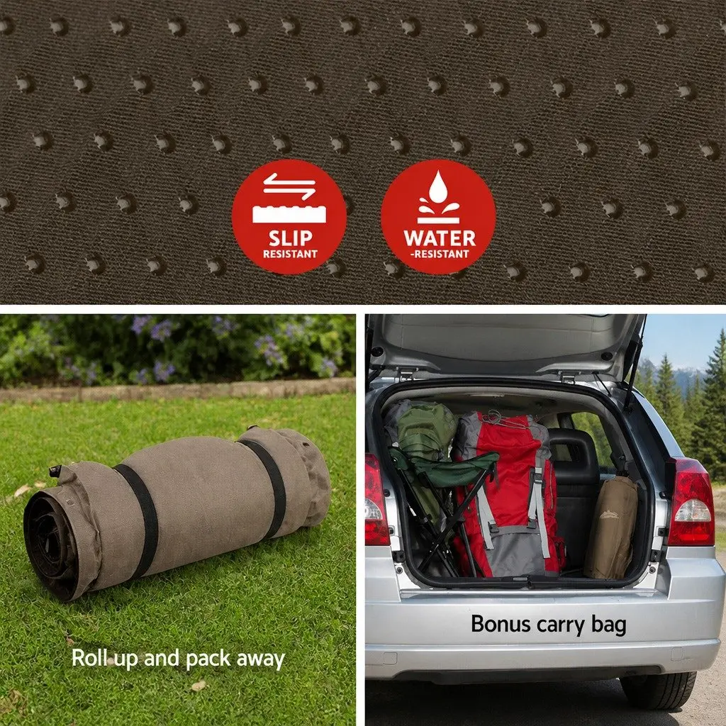 Single Self-Inflating Camping Mat, 187x66cm Coffee