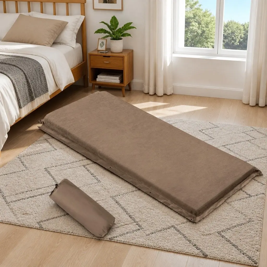 Single Self-Inflating Camping Mat, 187x66cm Coffee
