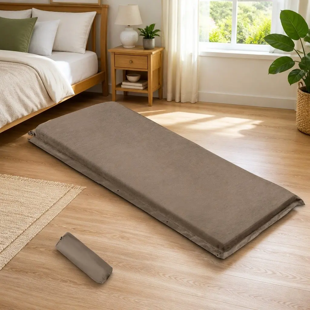 Single Self-Inflating Camping Mat, 187x66cm Coffee