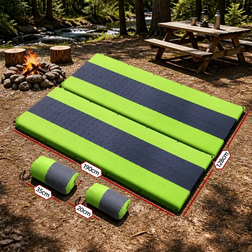 Self Inflating Mattress Double Camping Sleeping Mat Air Bed Pad Green 190cm