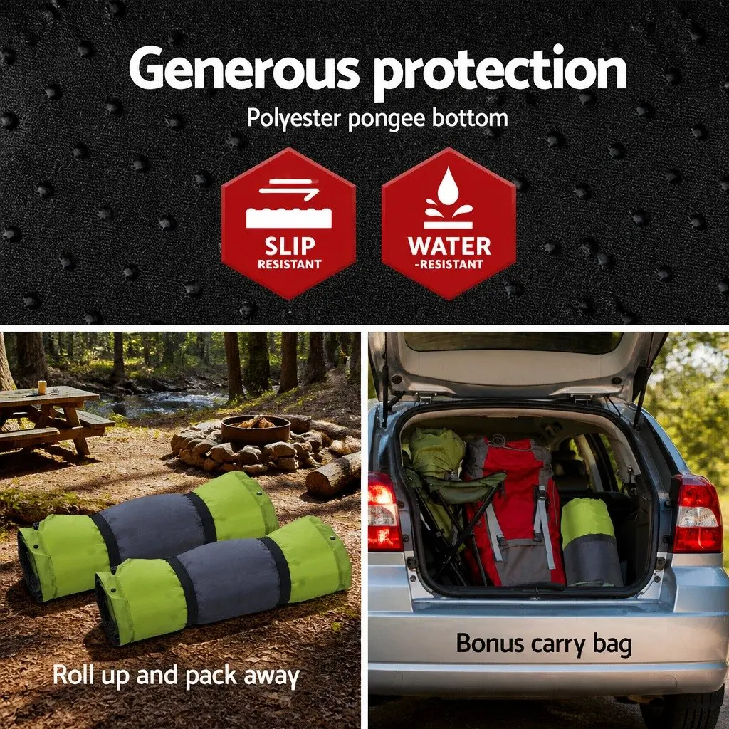 Self Inflating Mattress Double Camping Sleeping Mat Air Bed Pad Green 190cm