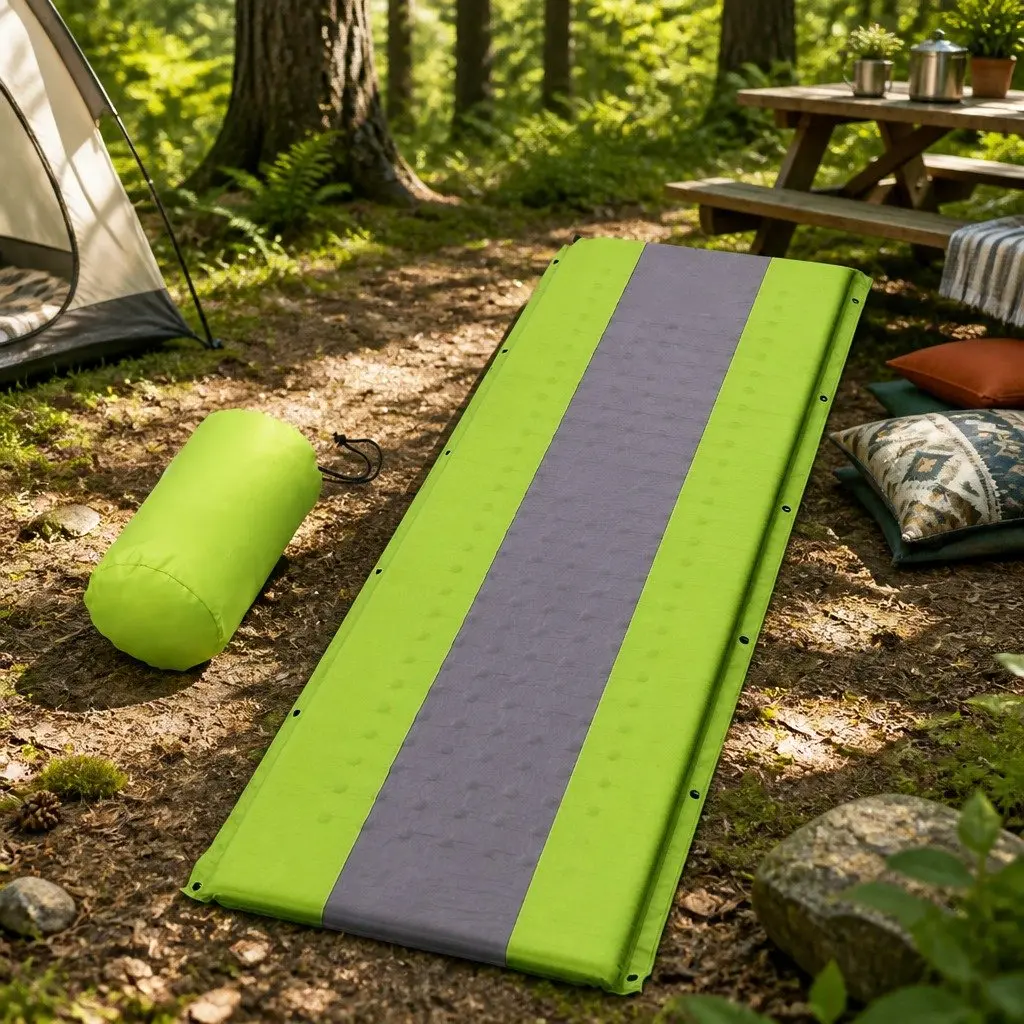 Green Self-Inflating Camping Sleeping Mat