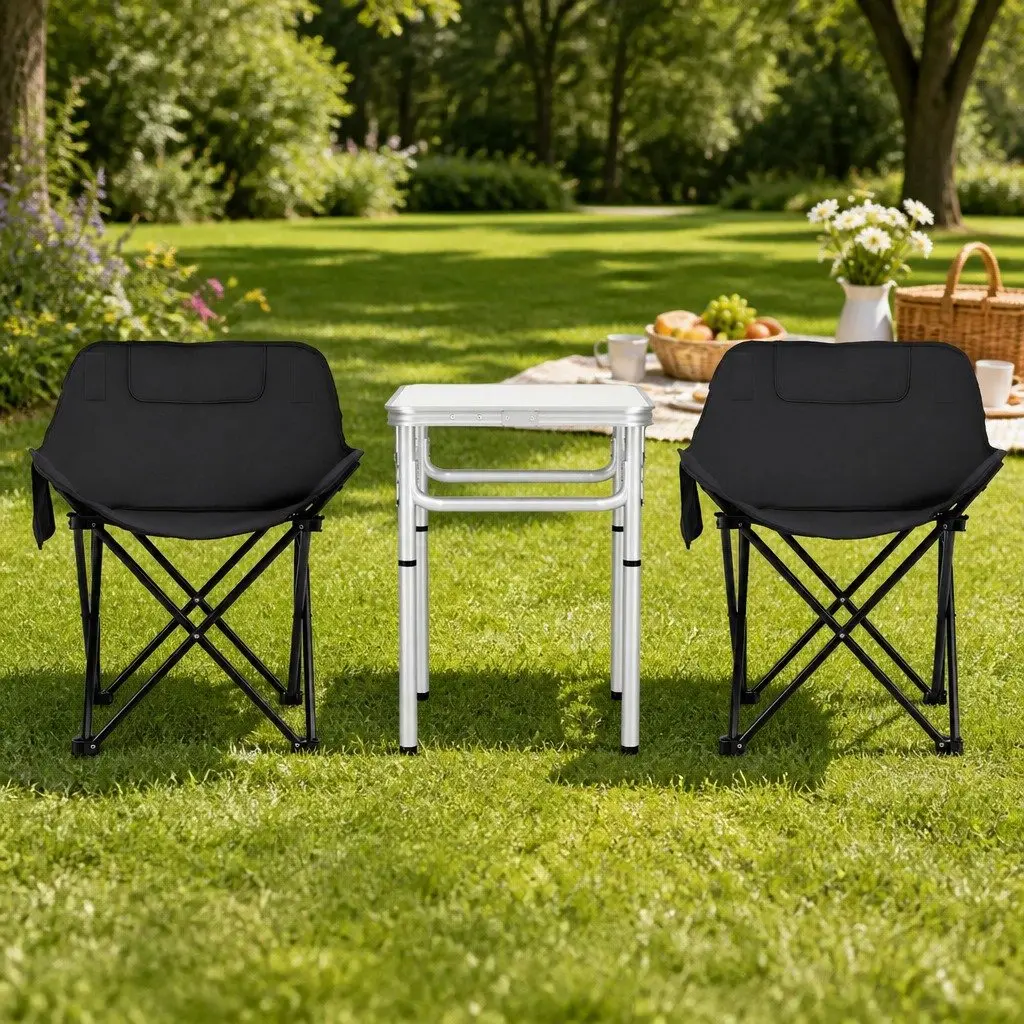 Camping Table Chair Set Outdoor 3 Piece Folding Portable Picnic Furniture