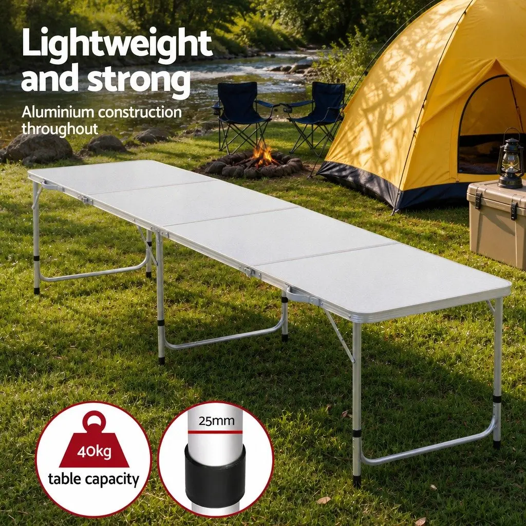 Camping Table Chair Set Outdoor 7 Piece Folding Portable Picnic Furniture Black