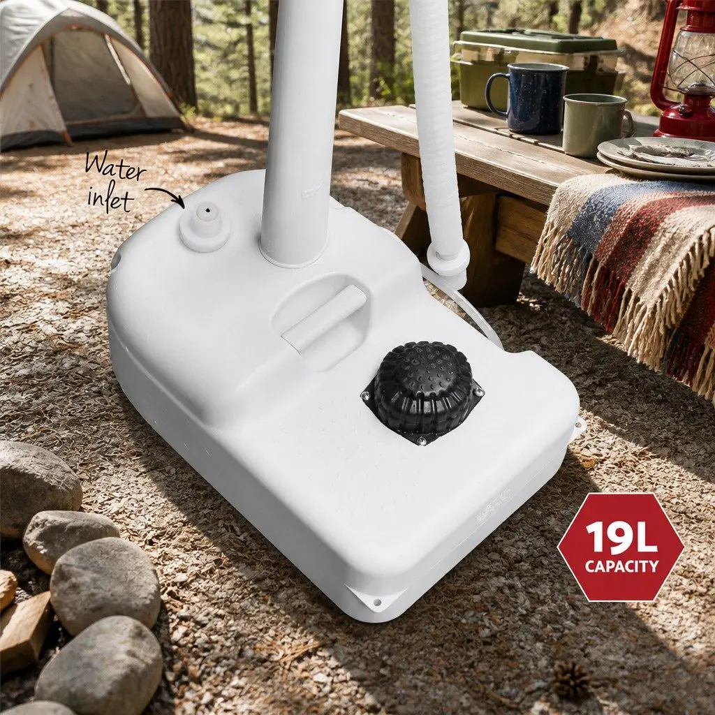 Portable Handwash Stand for Camping Outdoor 19L Water Tank Basin Grey