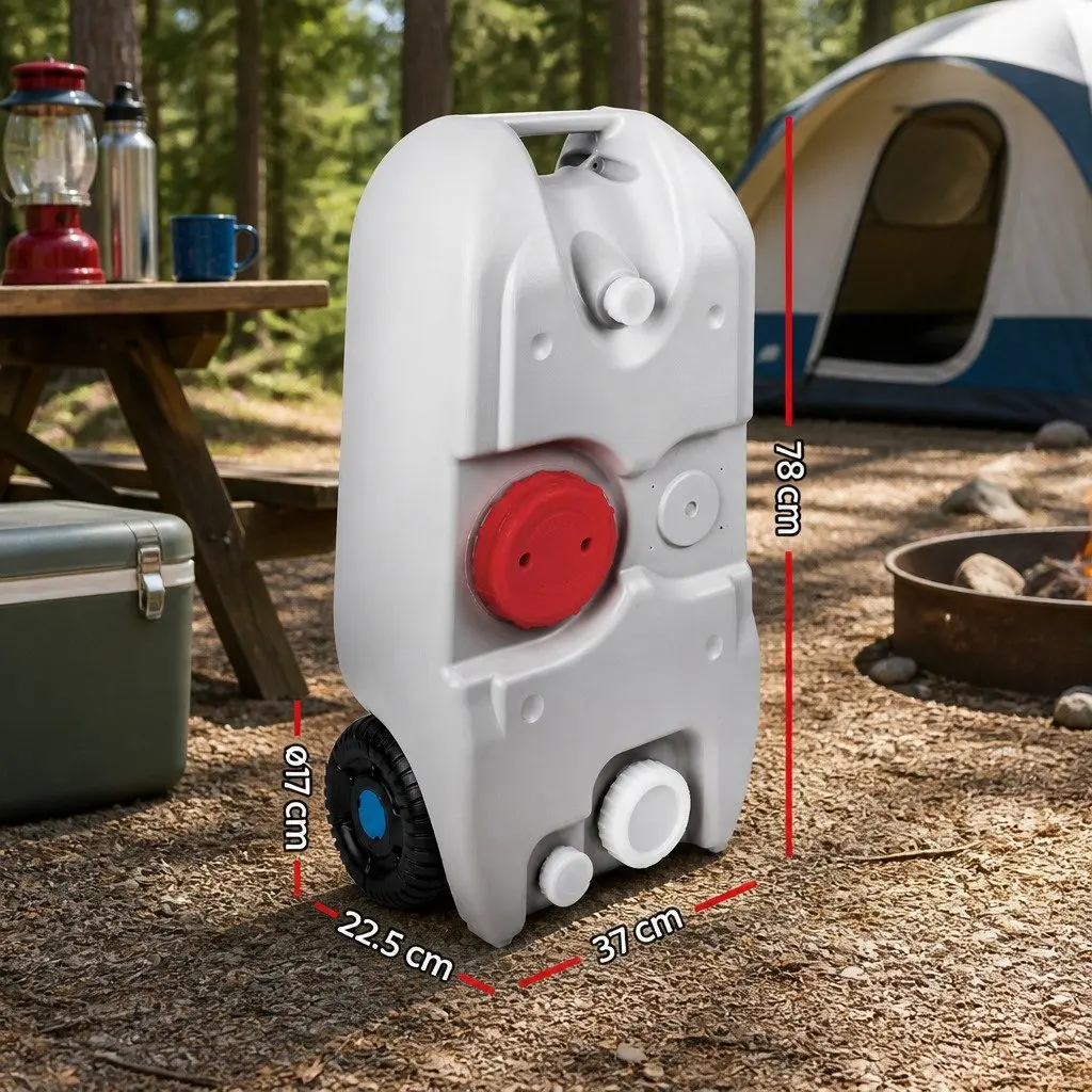 40L Portable Water Tank for Camping Caravan RV Grey