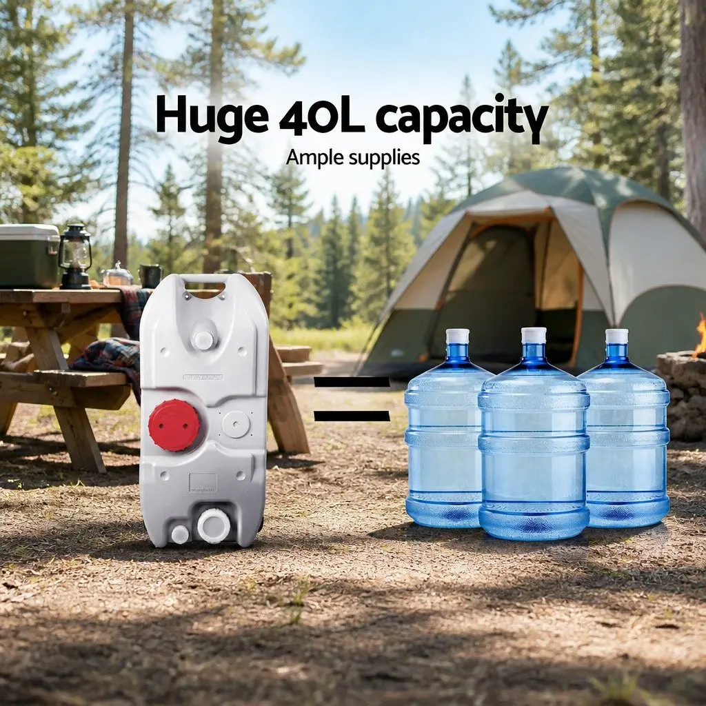 40L Portable Water Tank for Camping Caravan RV Grey