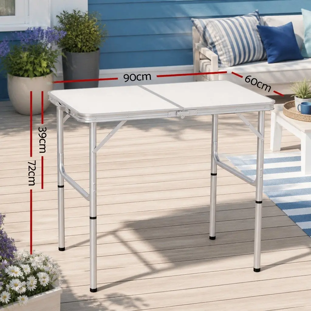 90cm Folding Table with Adjustable Height for Outdoor Use