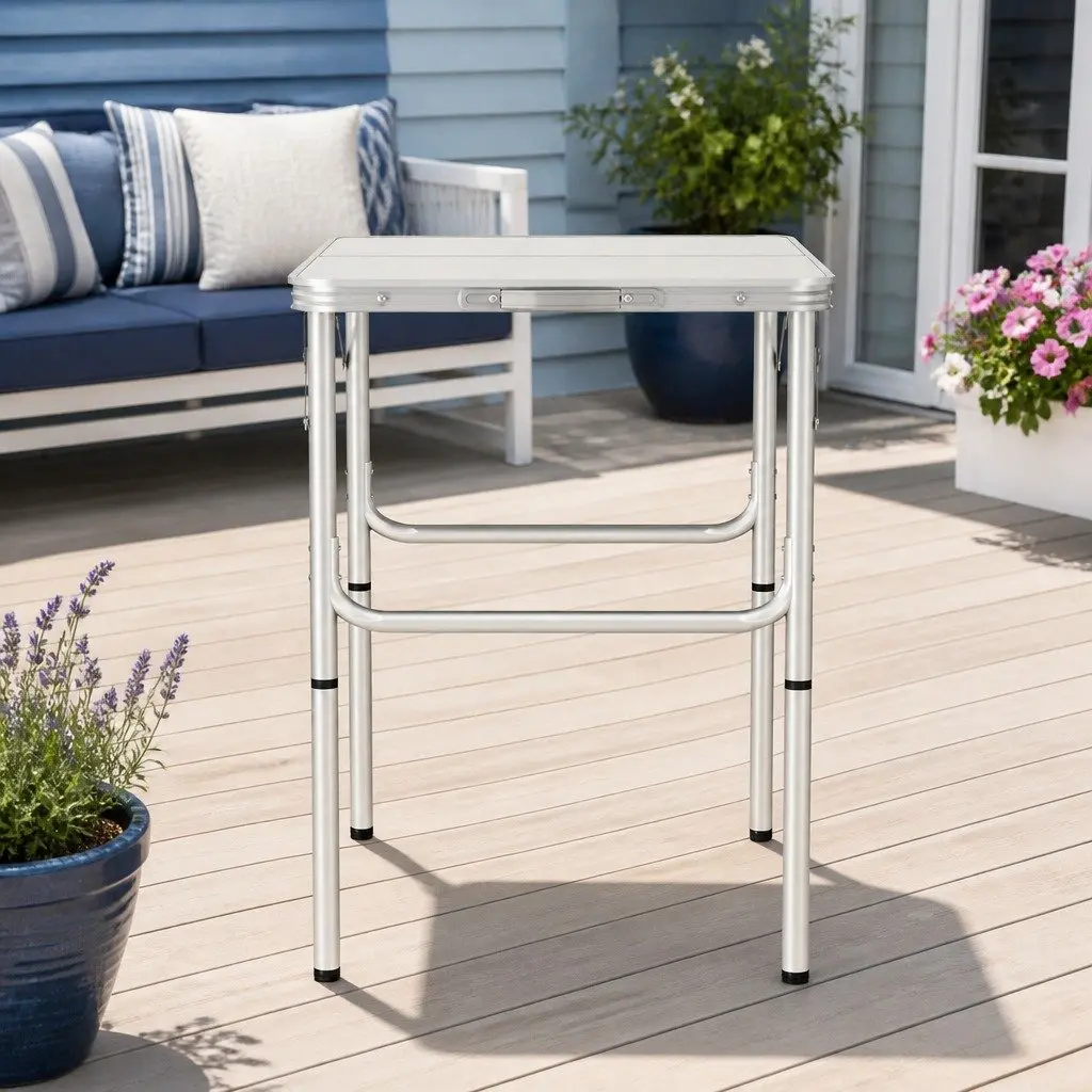 90cm Folding Table with Adjustable Height for Outdoor Use