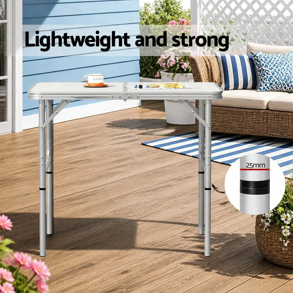 90cm Folding Table with Adjustable Height for Outdoor Use