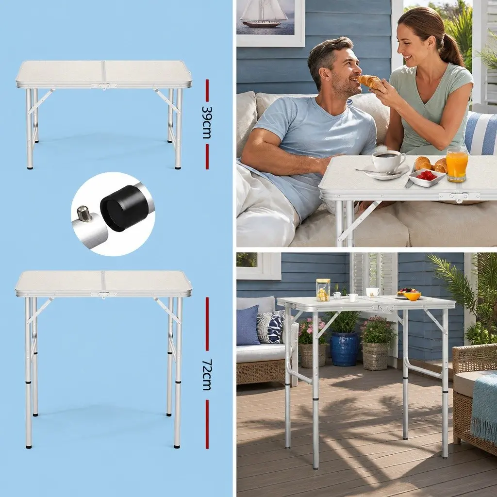 90cm Folding Table with Adjustable Height for Outdoor Use