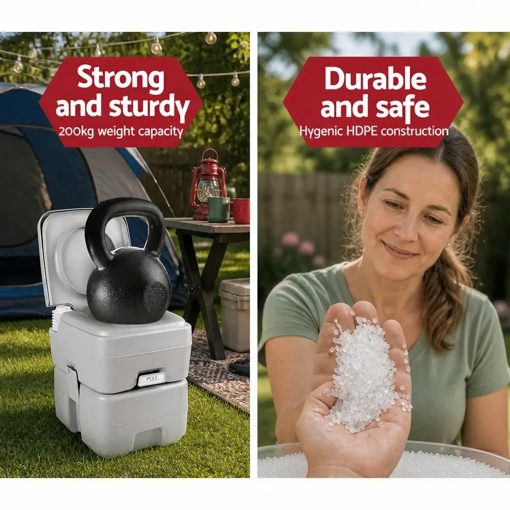 20L Portable Camping Toilet Outdoor Flush Potty Travel