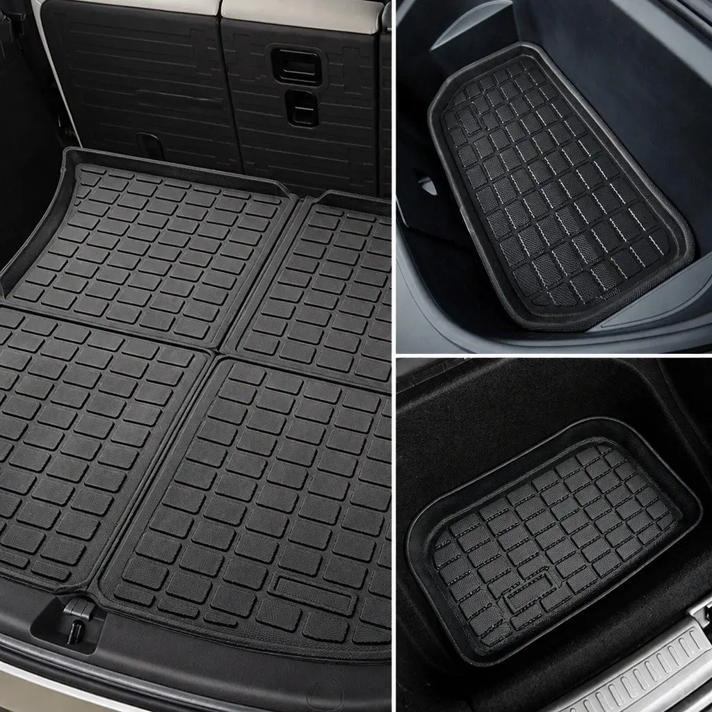 Tesla Model Y Floor Mats Front Rear Trunk Toolbox Set Waterproof Car Mat