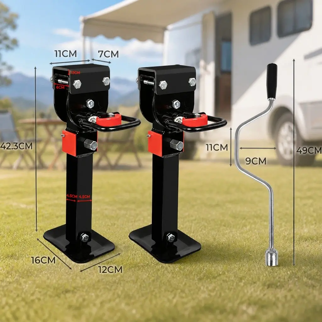 Caravan Stabiliser Legs for Trailer RV Camper Van 410-545mm Height Adjustable 2 Piece