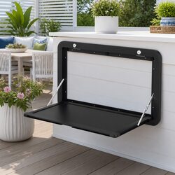 Caravan Folding Table 800x450mm Lockable Black Camping Camp Furniture
