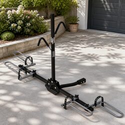 2 Bicycle Bike Carrier Rack Car Hitch Mount Platform Foldable Black Steel