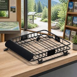 Roof Rack Basket - 111cm Steel Cargo Carrier, 80kg Capacity