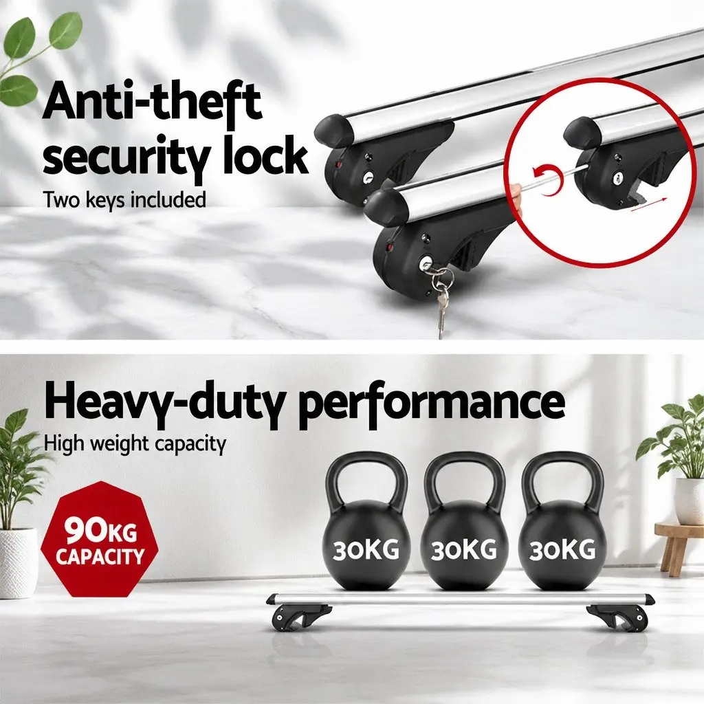 Adjustable Aluminium Car Roof Rack, 123cm Capacity