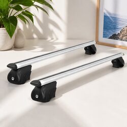 Adjustable Roof Rack Cross Bar 111cm Silver Aluminium