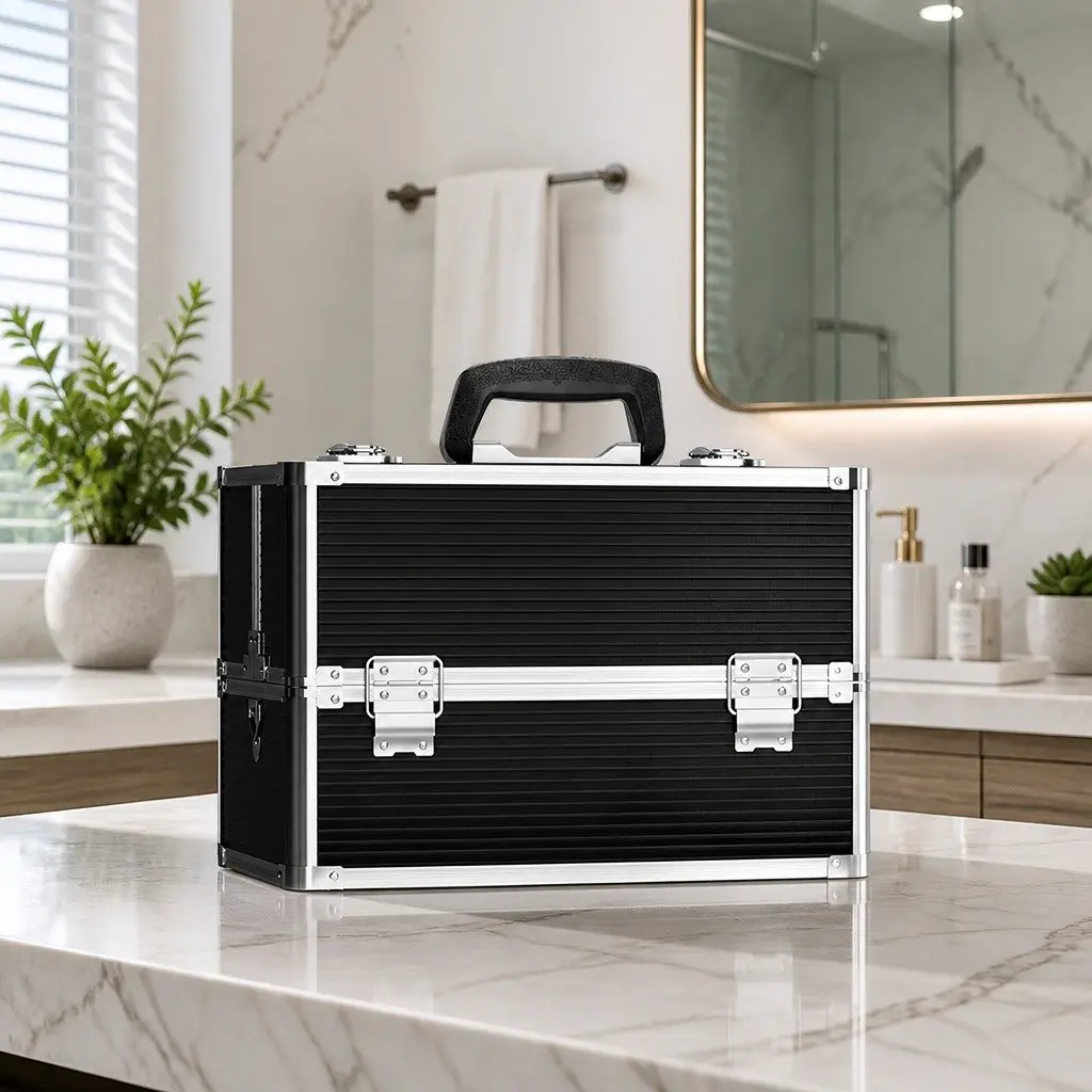 Portable Black Makeup Organizer