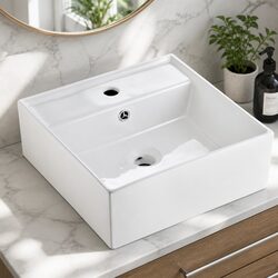 Ceramic Hand Wash Basin with Nano Glazed Finish 41x41cm