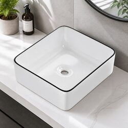 Specifications of Black Ceramic Above Counter Sink 48x37cm