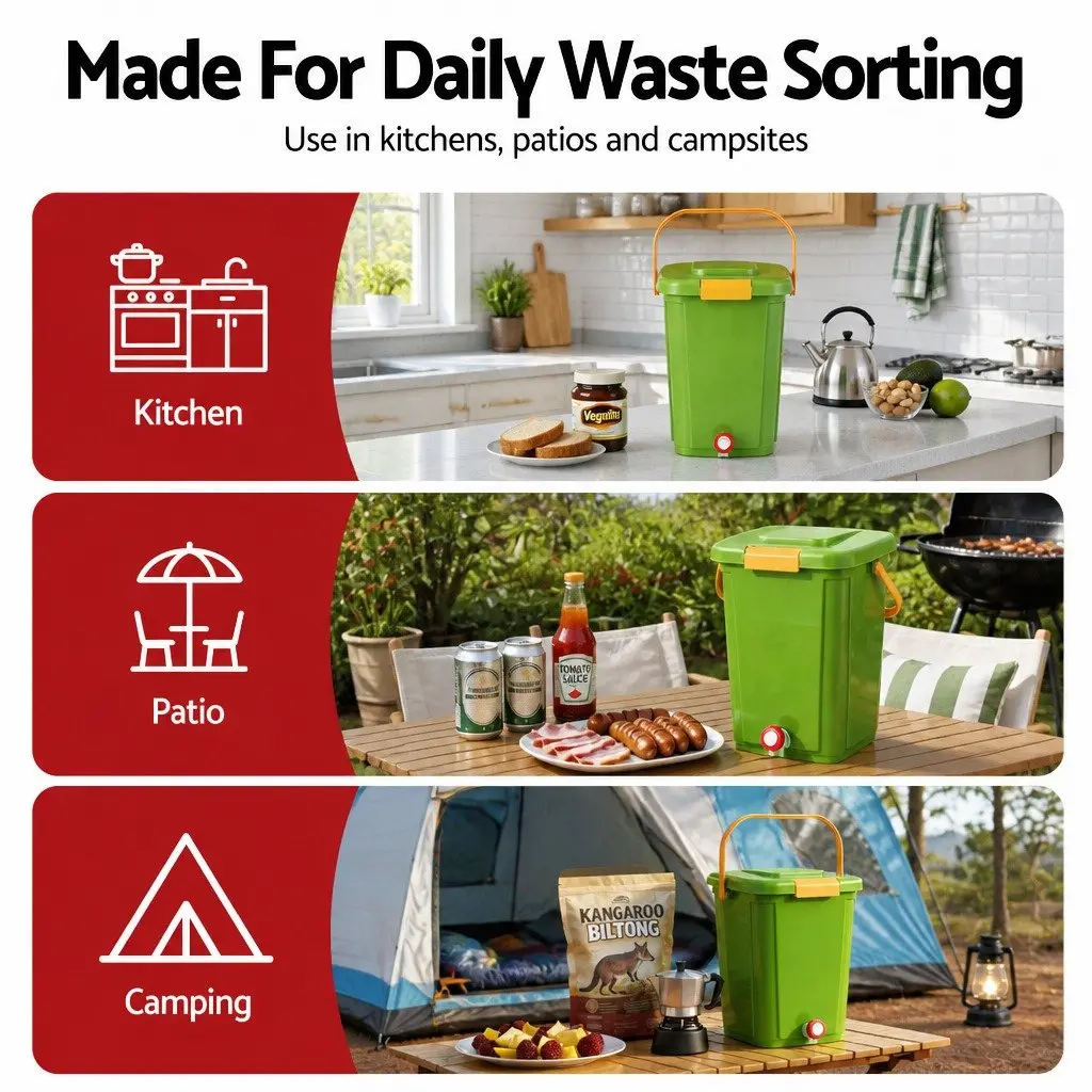 20L Kitchen Compost Bin with Sorting Tray