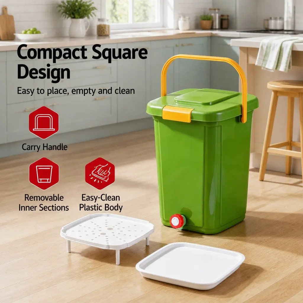 20L Kitchen Compost Bin with Sorting Tray