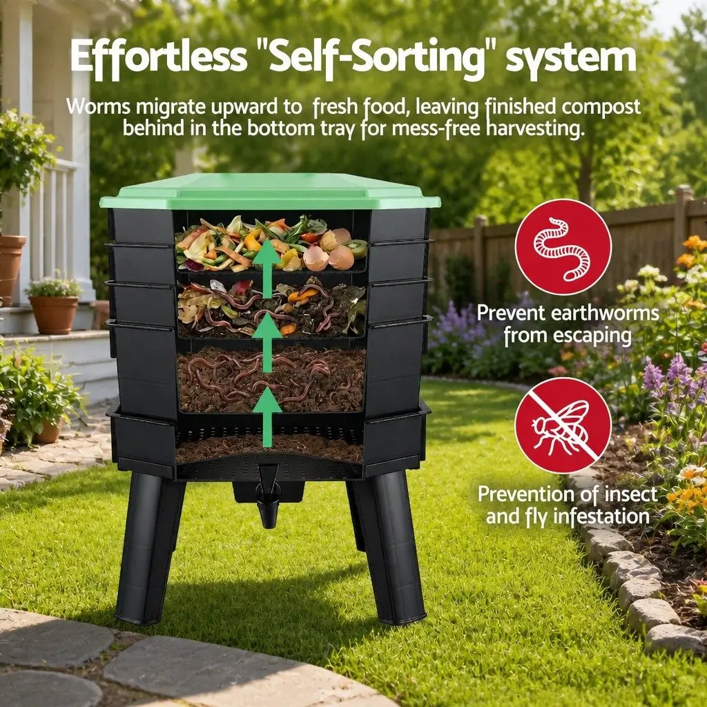 4-Tray Worm Composter with Fertiliser Tap