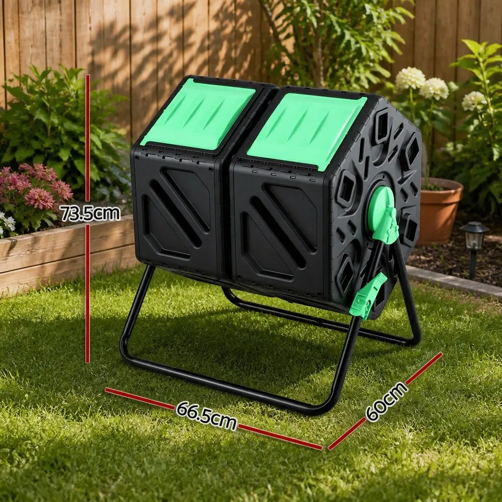 130L Dual-Chamber Compost Tumbler