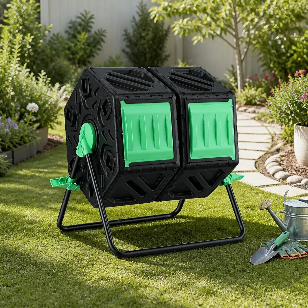 130L Dual-Chamber Compost Tumbler